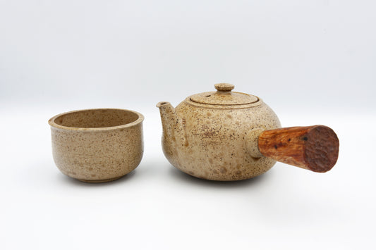Large kyūsu teapot, set with bowl