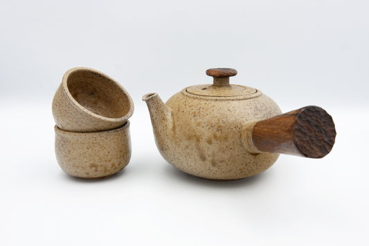 Large kyūsu teapot, set with bowl