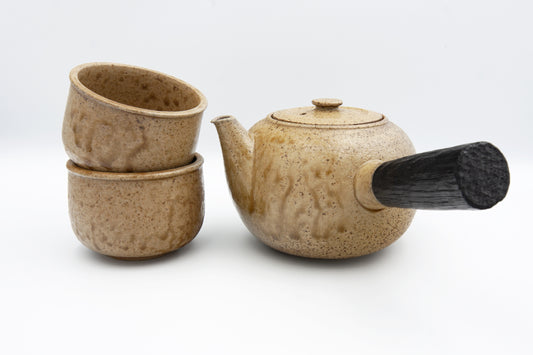 Large kyūsu teapot, set with bowl